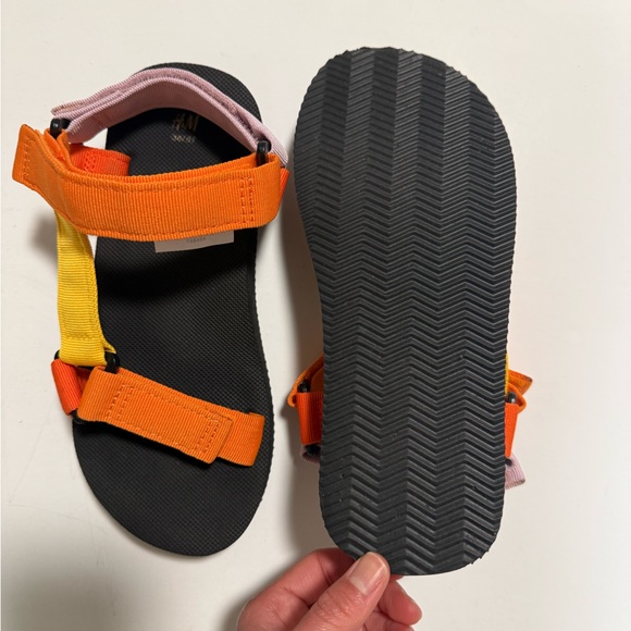 H&M Orange Pink and Yellow Strappy Sandals - Picture 8 of 10